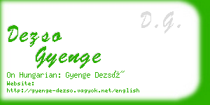dezso gyenge business card